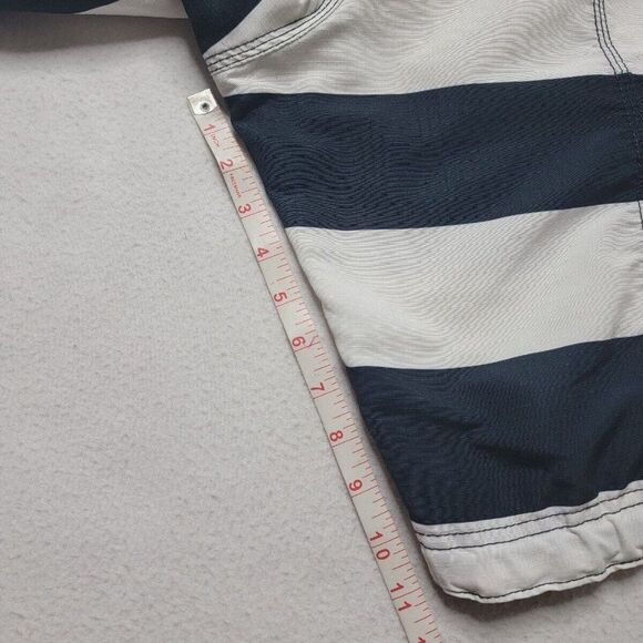 H&M Cargo Swim Trunks Men's Size Medium Blue White Striped Lined - Picture 7 of 9